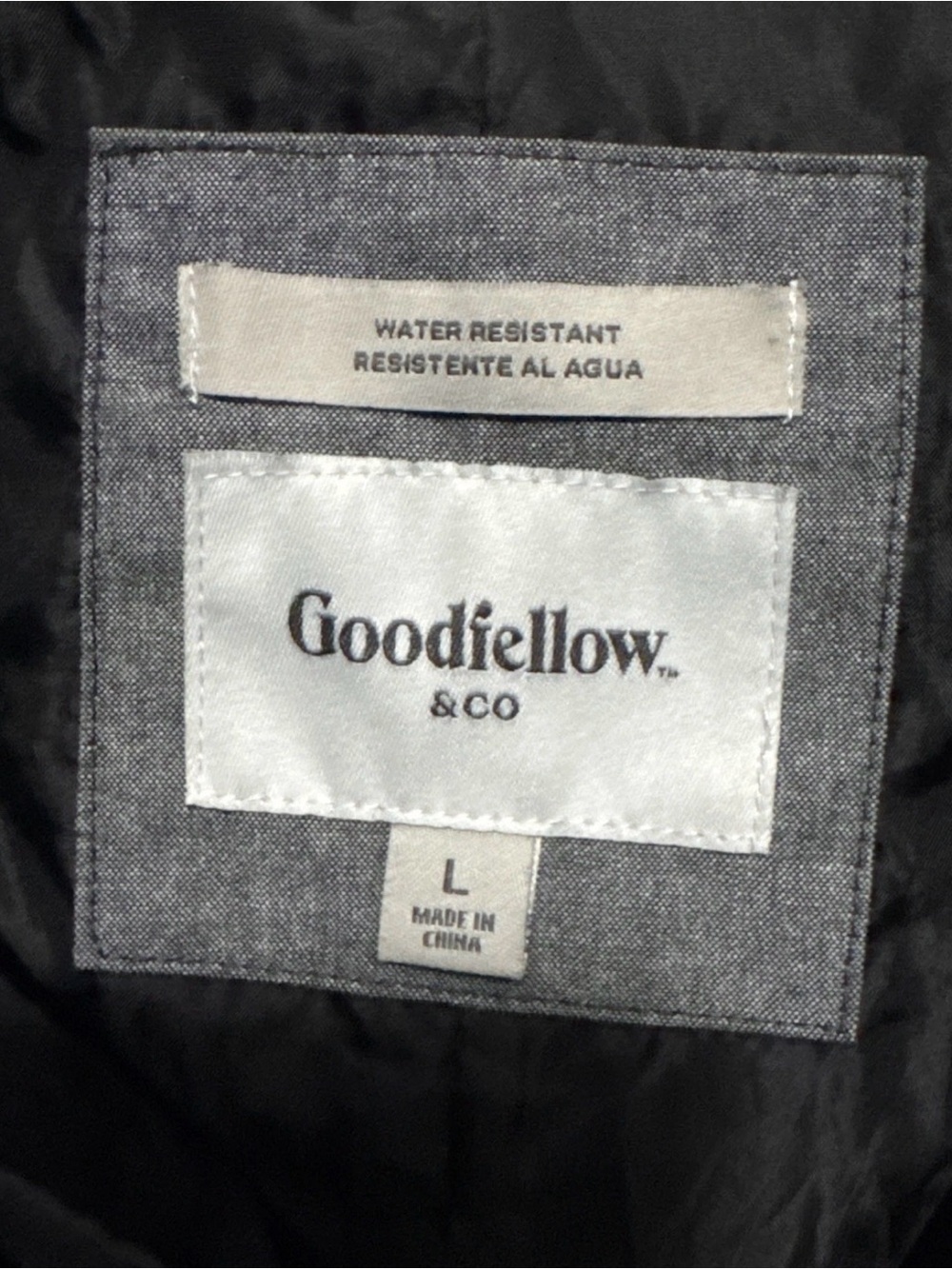 Women’s Goodfello & Co Trench Coat Size L Large Gray Button Up Water Resistant